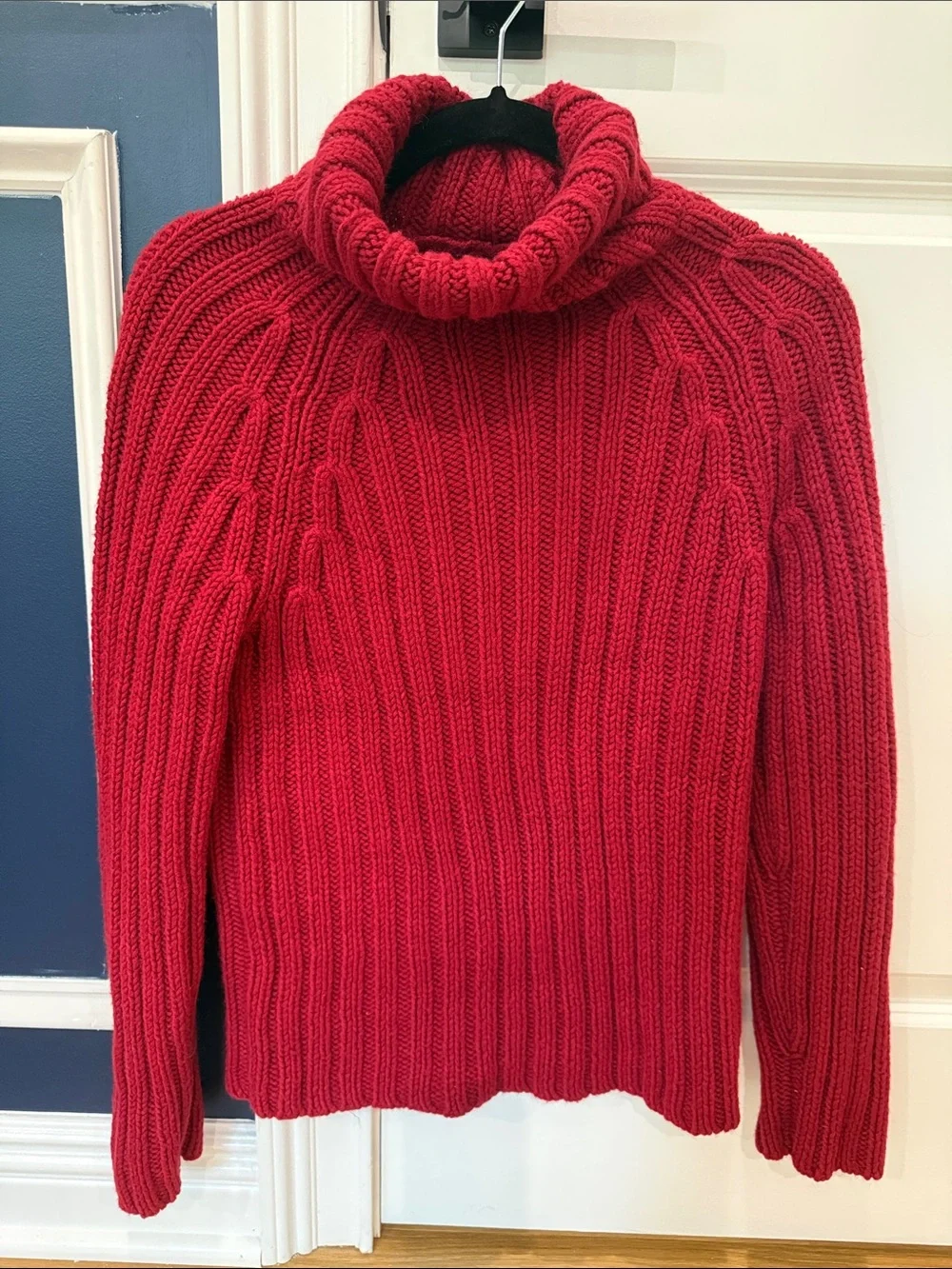 Express Red Chunky Cable Turtleneck Sweater